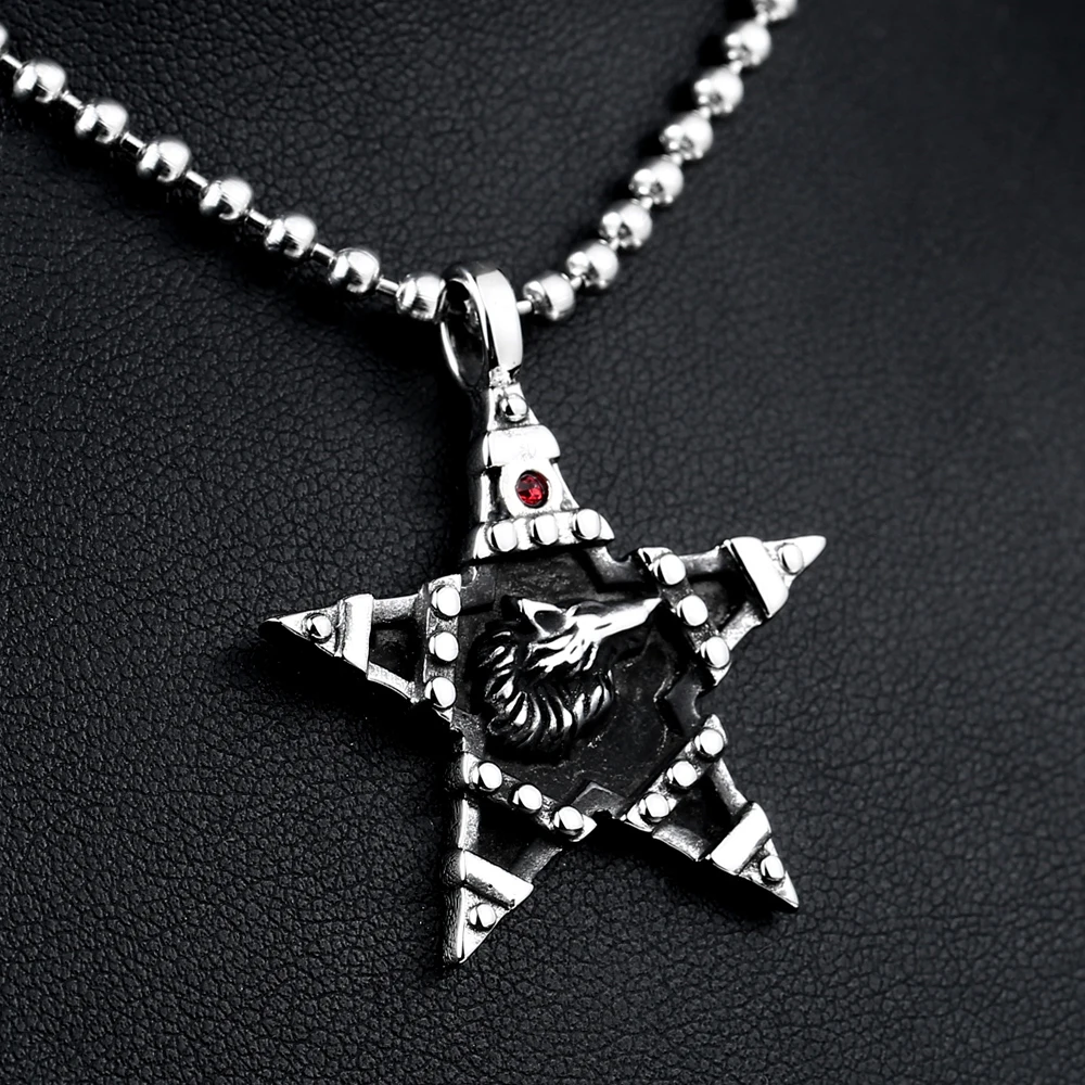 Скандинавские Викинги кулон Пентакль ожерелье пентаграмма волк человек