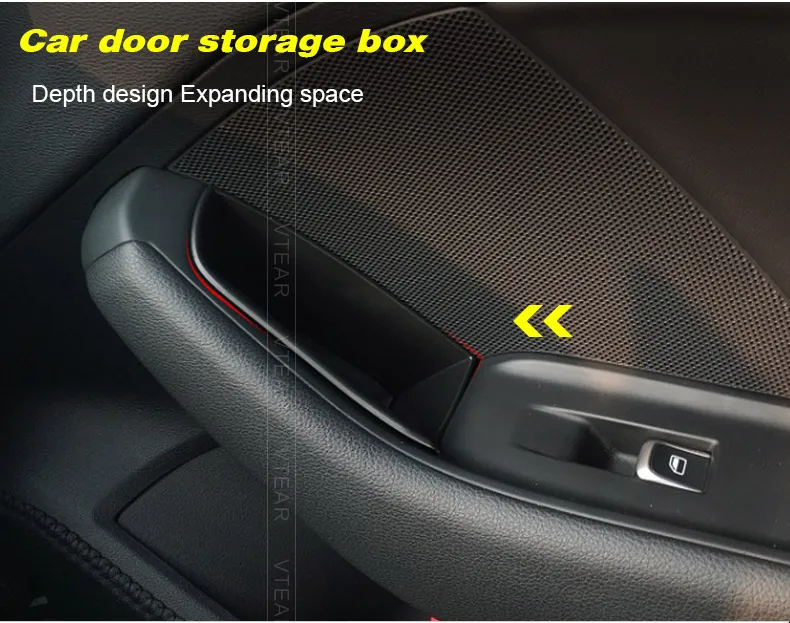 Vtear для Audi A3 дверная коробка для хранения ABS interior аксессуары для подлокотников сумка для монет сумка держатель Багажник автомобильный Органайзер автомобильный-Стайлинг органайзер для панели авто