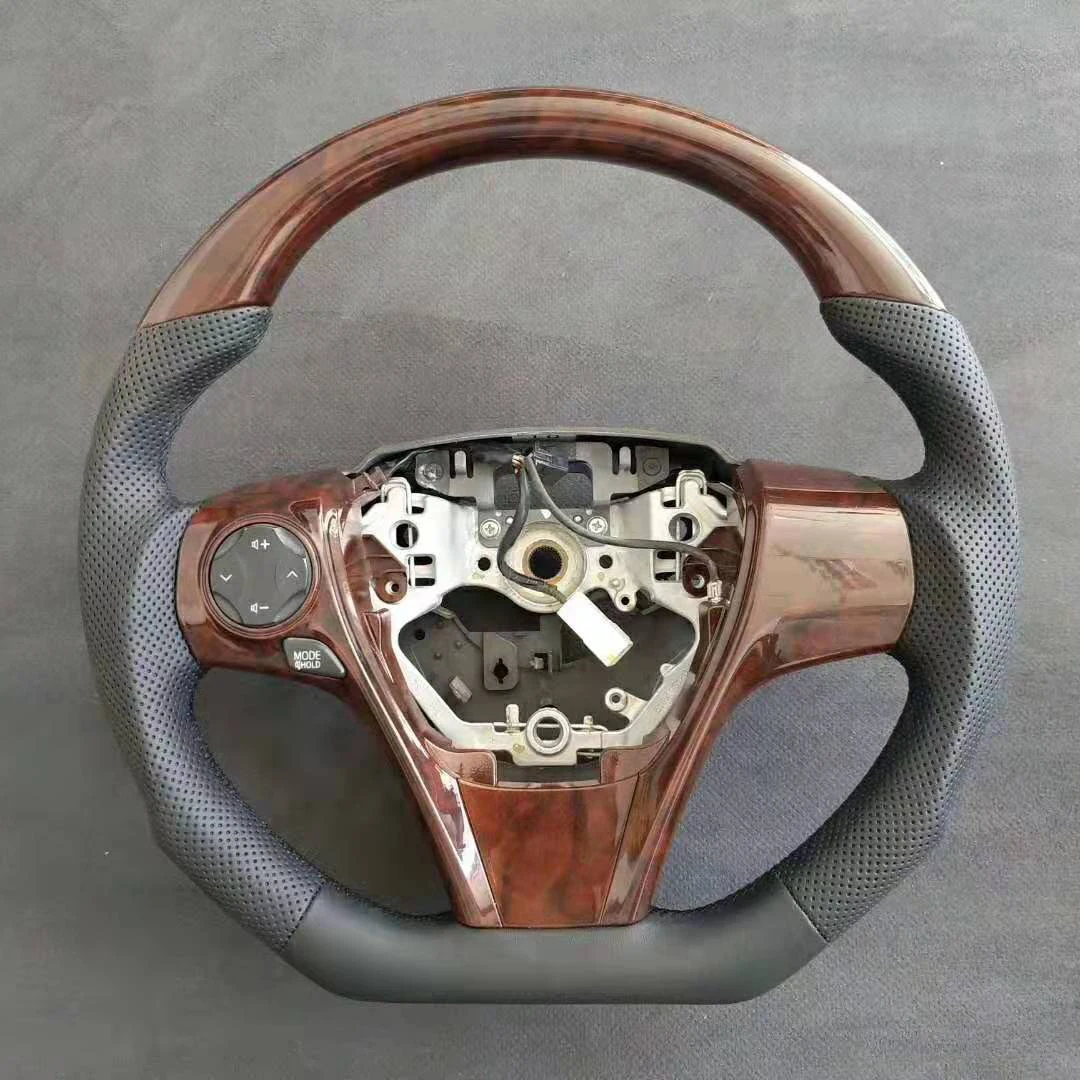 

Кожаное деревянное рулевое колесо под заказ, совместимое с Toyota Avalon Camry Corolla 2018-2020