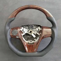 Cuatomized Wooden Steering Wheel Leather Compatible for Toyota Avalon Camry Corolla 2018-2020