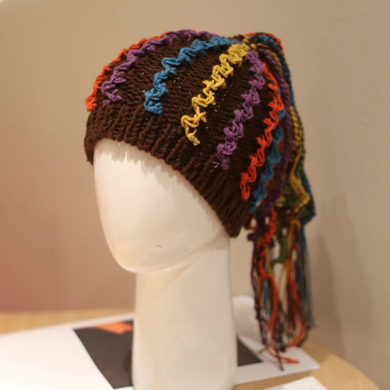 

Горячая грязная плетеная шапка балакала шерстяная вязаная шапка ручной работы для мужчин и женщин забавные зимние украшения облегающие ша...