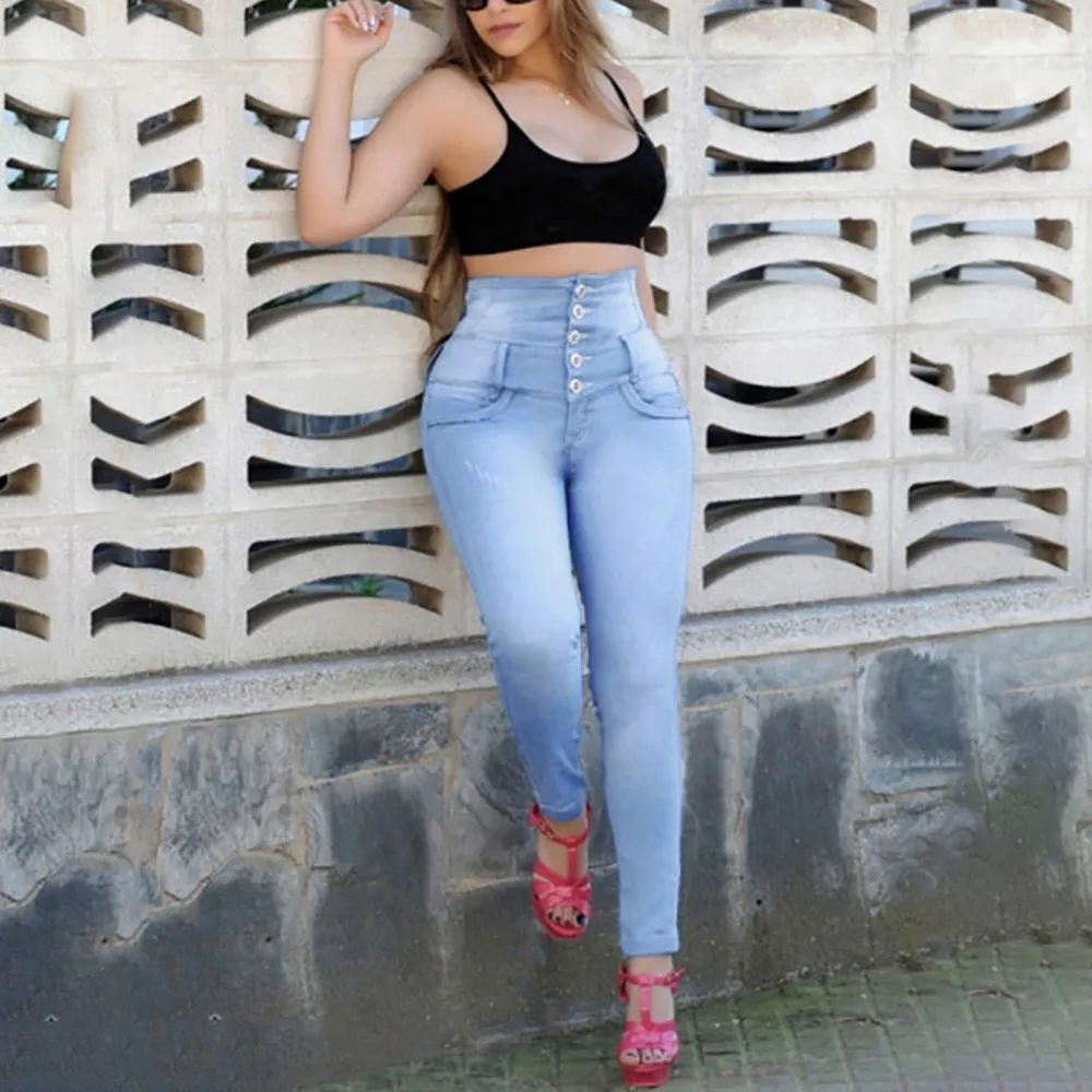 Женские осенние брюки эластичные свободные с дырками джинсовые повседневные