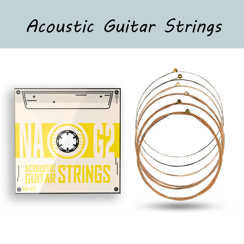 

NAOMI 6pcs/1set Acoustic Guitar Strings Hexagonal Core Nickel Bronze Bright Tone Extra Light Guitar Accessories