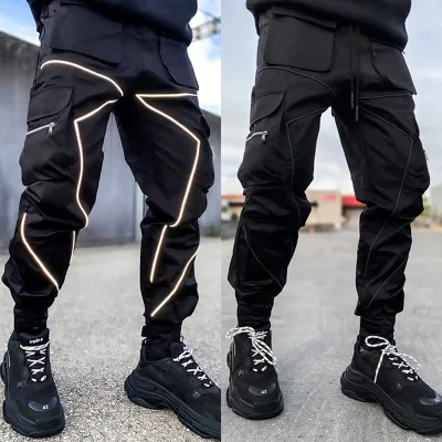 

Cross-border Spring Men's Casual Pants Loose Large Size Cargo Pants Men's popular logo Bundling Feet Velcro Sports Pants Men's