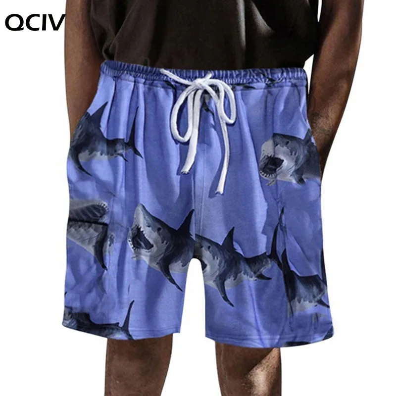 

New men's summer tethered casual shorts straight-tube digital printing men's beach pants
