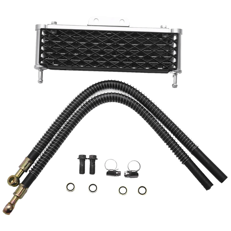 Motorcycle Oil Cooler 4 Rows Mesh Big Size With 10Mm Tubling For 50Cc-160Cc Modify Oil-Cooled Engines Pit Dirt Bike | Автомобили и