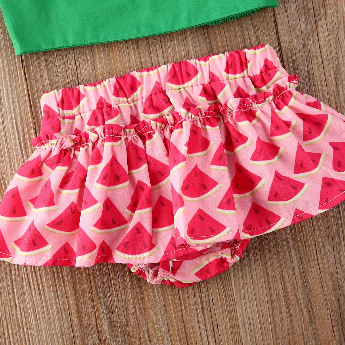 Three Piece Suit for Kids Sleeveless Strappy Top Pants Set with Headband Casual Cute Girls Watermelon Colthes | Детская одежда и