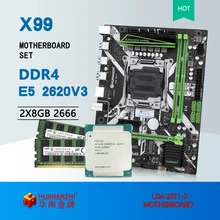 HUANANZHI X99 8M Motherboard LGA2011-3 Intel XEON E5 2620 v3 2*8GB=16GB 2666MHz DDR4 memory combo Kit set NVME USB3.0 ATX Server