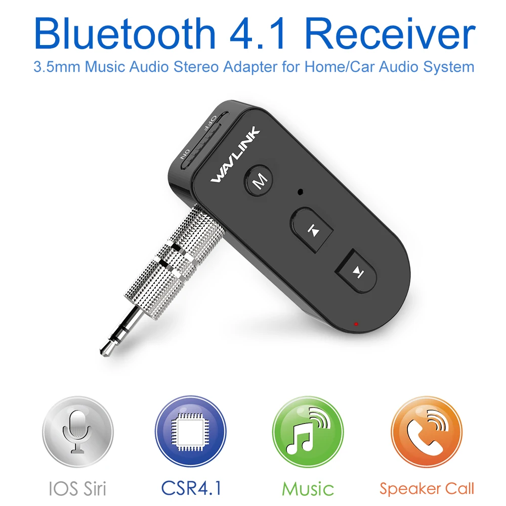 Аудиоприемник Wavlink AUX Стерео bluetooth 4 1 беспроводной адаптер Mini USB 3 5 мм для колонок