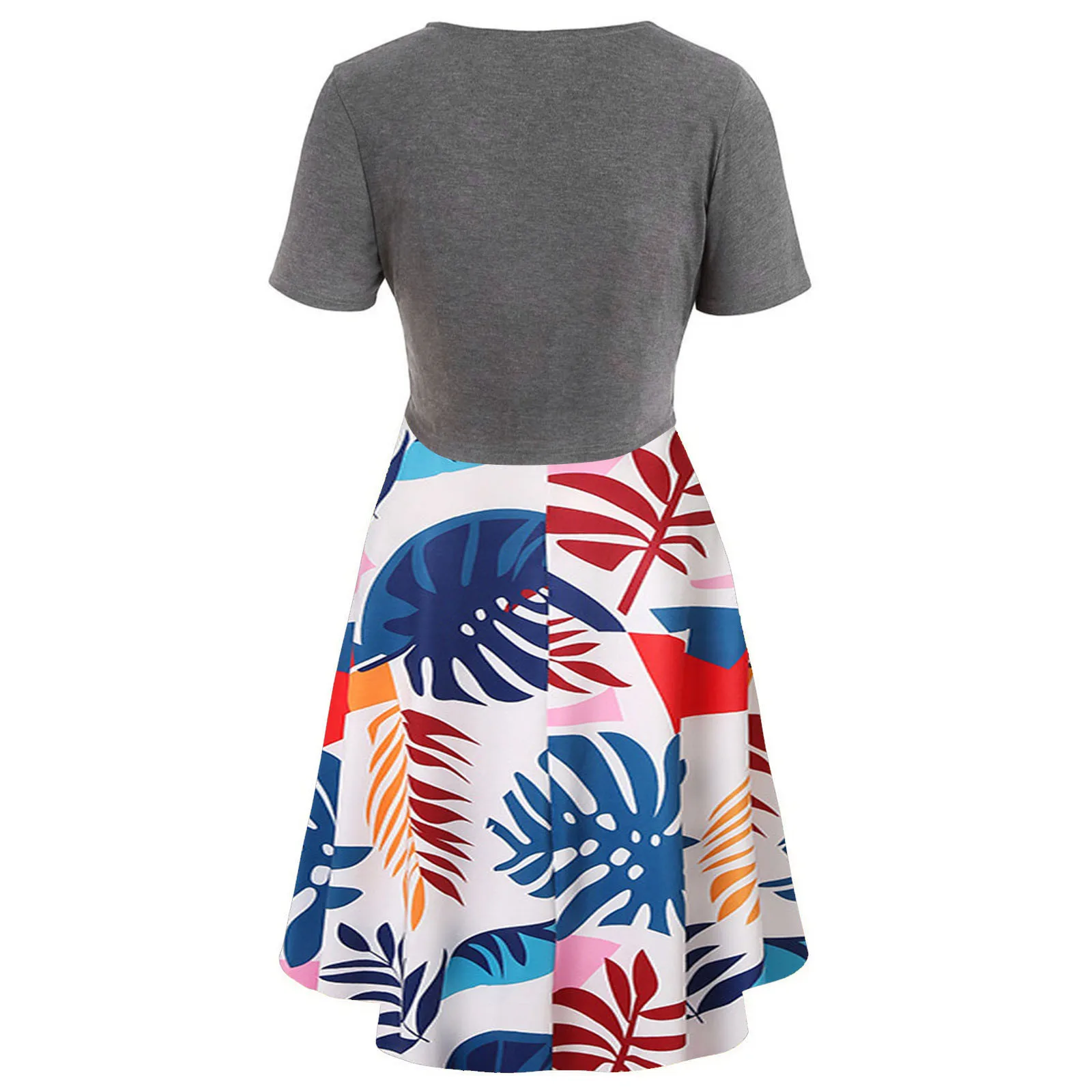 Женские летние платья короткий рукав бант с бандажным лифом Цветочный Принт