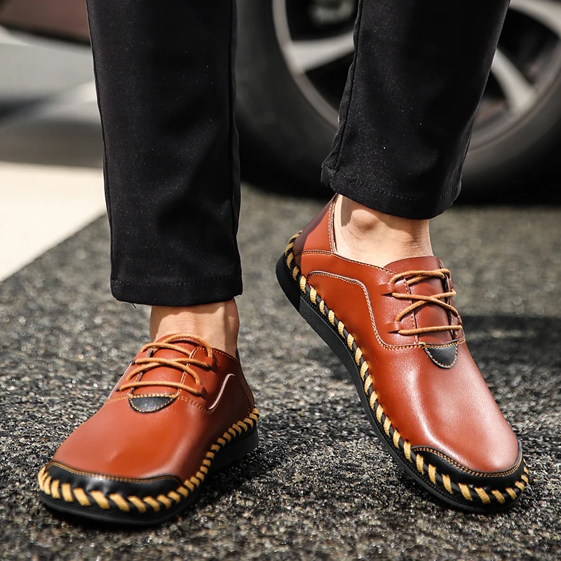 Valstone/мужская повседневная обувь из высококачественной кожи Кроссовки натуральной на шнуровке ручной