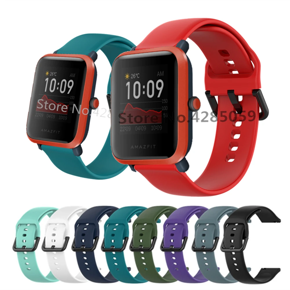 Ремешок силиконовый для Huami Amazfit Bip S U спортивный Браслет Для Xiaomi GTS / 2 2e Mini GT2 42 мм |