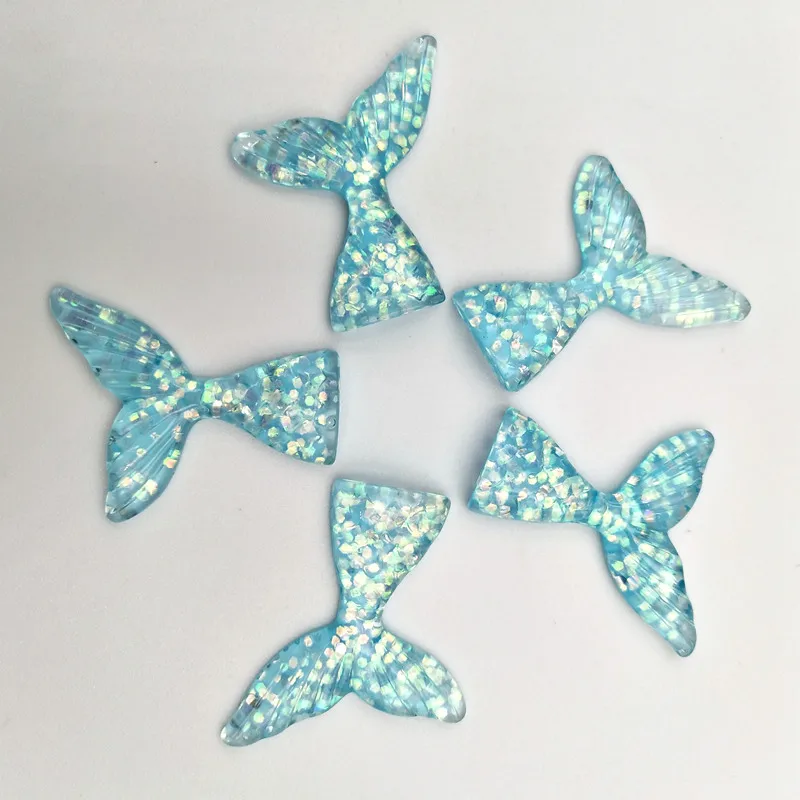 10Pcs Resin Mermaid Fish Tail Decoration Crafts Flatback Cabochon DIY Embellishments For Scrapbooking Accessorie Wedding | Дом и сад