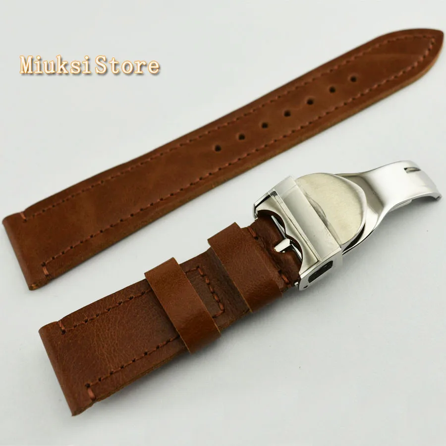 Ремешок из коричневой кожи для наручных часов 22 мм | Наручные часы