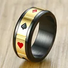 Мужское кольцо для игральных карт, вращающееся кольцо из нержавеющей стали в европейском и американском стиле, подарок, Прямая продажа с фабрики, 2021