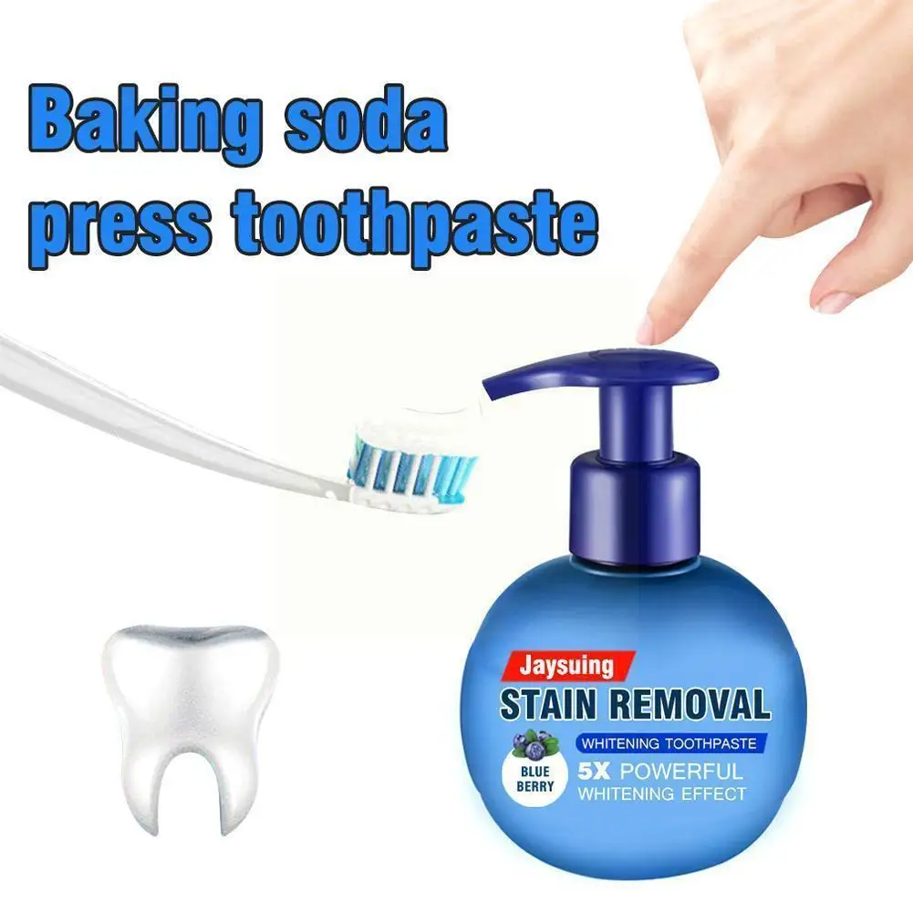 

220g Baking Soda Toothpaste Whitening Teeth Cleaning Passion Removal Toothpaste Stain Fruit Flavor Blueberry J5c8