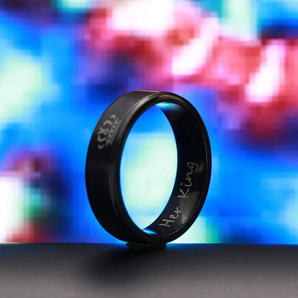 Король и королева из нержавеющей стали его ее король пара свадебный браслет