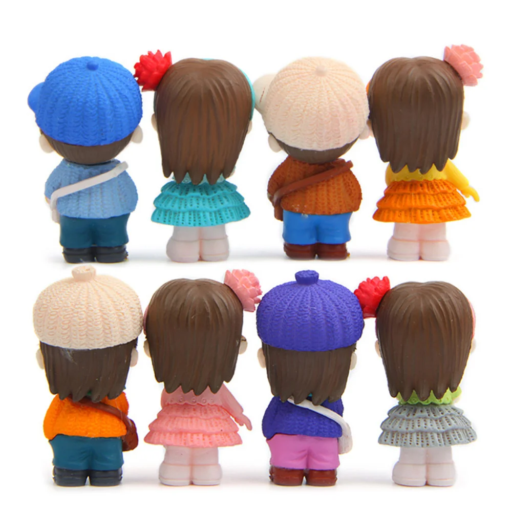 

8pcs Creative Micro Landscape Statue Boy Girls Statue Decorative Graden Ornament (Colorful)