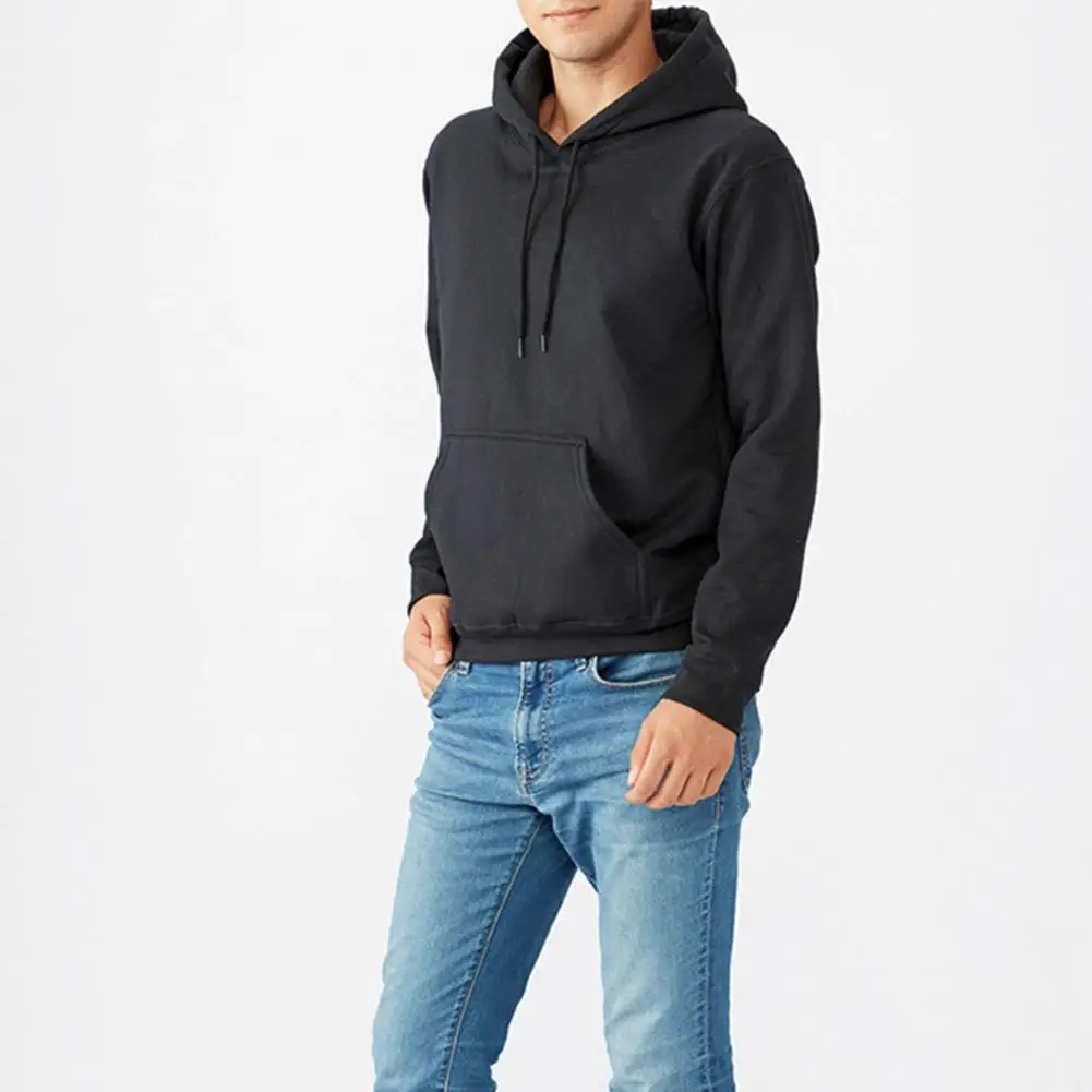 

Men Long Sleeve Solid Sports Hoodie Sweatshirt Athletic Pullover with Pocket Loose Hoodies Men's Clothing 2021