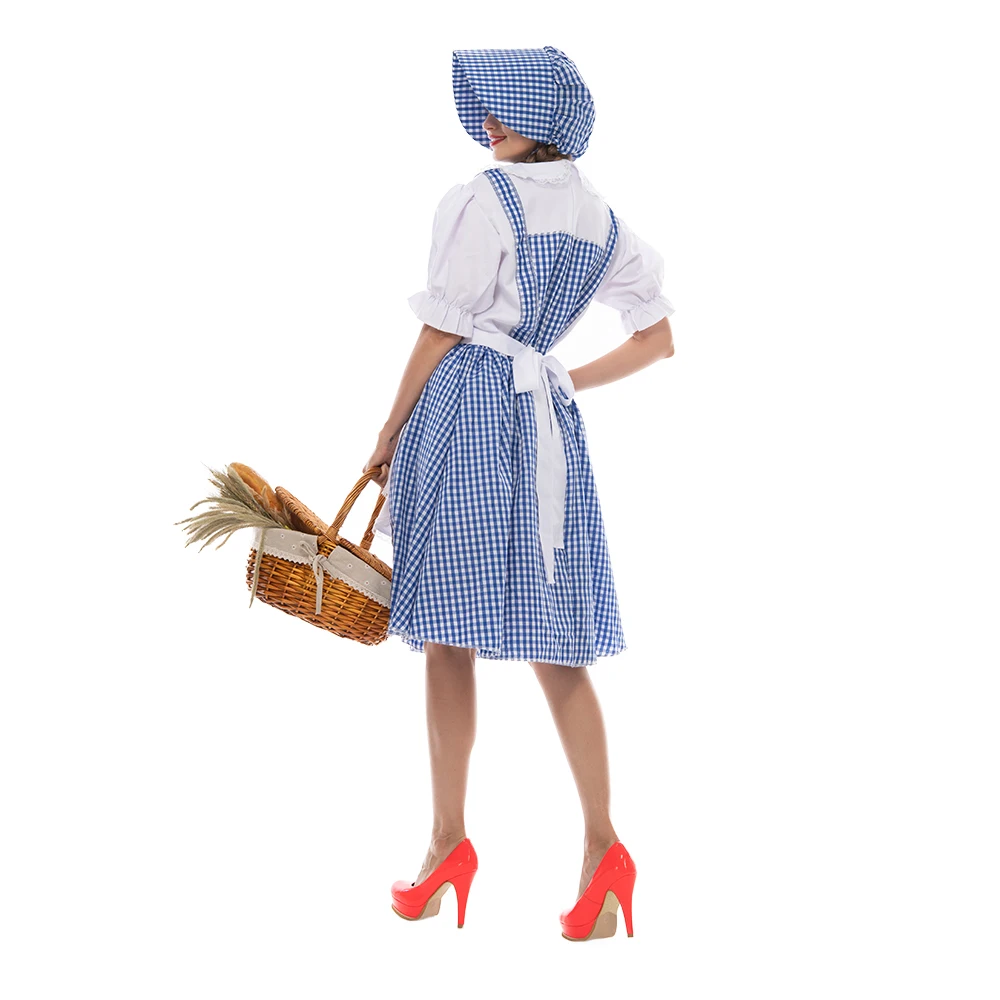 Женский костюм Дороти волшебника из страны Оз для взрослых синее нарядное платье