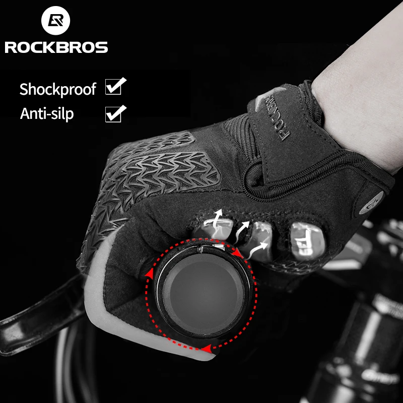 ROCKBROS велосипедные перчатки с сенсорным экраном для верховой езды MTB полный палец велосипедные перчатки ветрозащитные мотоциклетные зимние осенние мужские перчатки