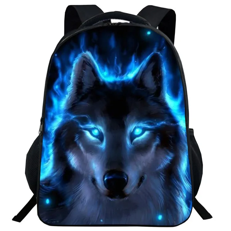 New 3D Animal Wolf Print Schoolbag Children Student School Backpack Youth Boys Girls | Багаж и сумки