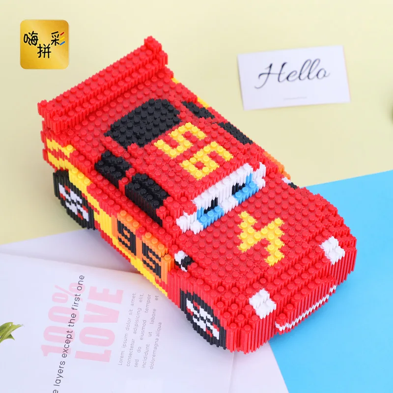 Большие машинки Молния Маккуин строительные блоки игрушки LegoING милые DIY аниме