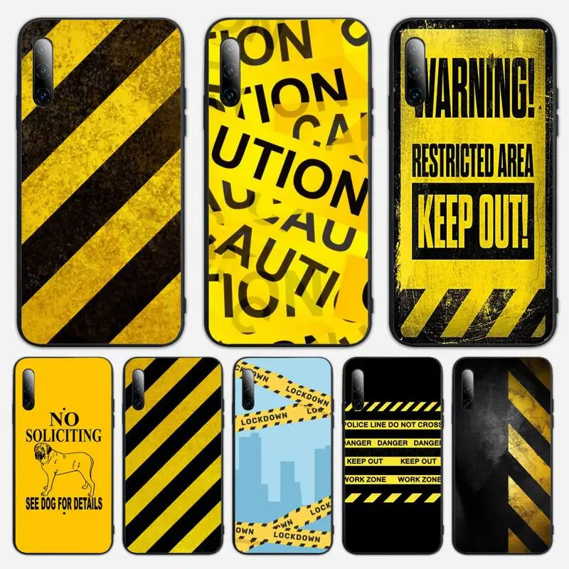 

Be Caution Yellow Phone Case For Huawei P Y Nova mate 20 30 10 40 pro lite smart Cover Fundas Coque