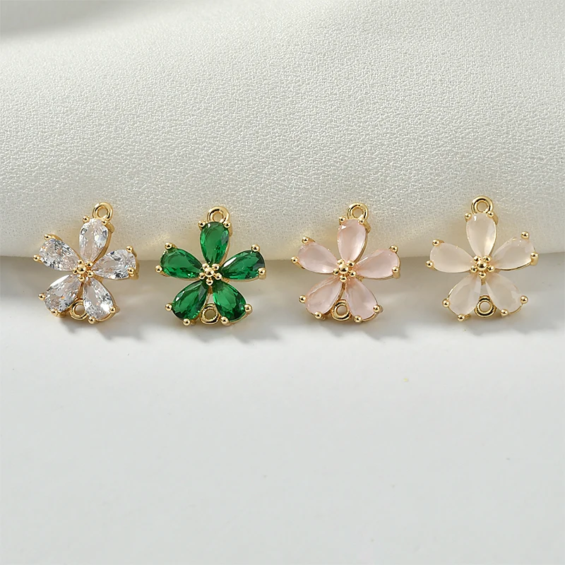 Двойные Висячие четырехлистные циркониевые браслеты с цветами ожерелье серьги
