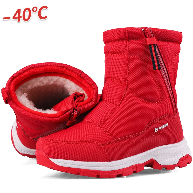 

Зимние детские сапоги для мальчиков и девочек, теплые утепленные водонепроницаемые сапоги, Нескользящие Детские Нескользящие сапоги до се...