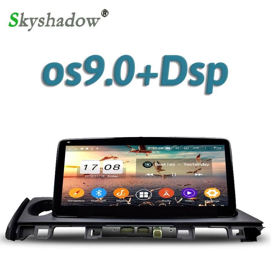 Автомобильный dvd-плеер DSP 10,2" ips TDA7851 Android 9,0 Восьмиядерный 4 Гб+ 32 ГБ gps карта RDS радио wifi Bluetooth 4,2 для MAZDA 6