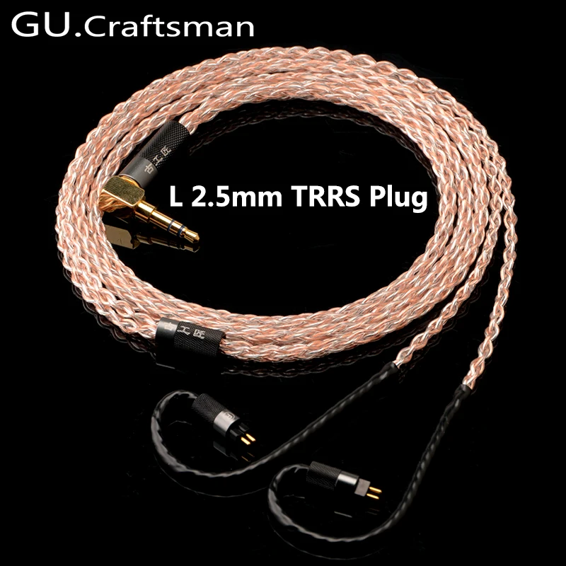 GUCraftsman 5n OFC медь 0,78 мм 2Pin TFZ ZS KXXS LCDi4 оригинальная JH11/JH3X pro ve6 XControl a12t/u12 кабель для наушников