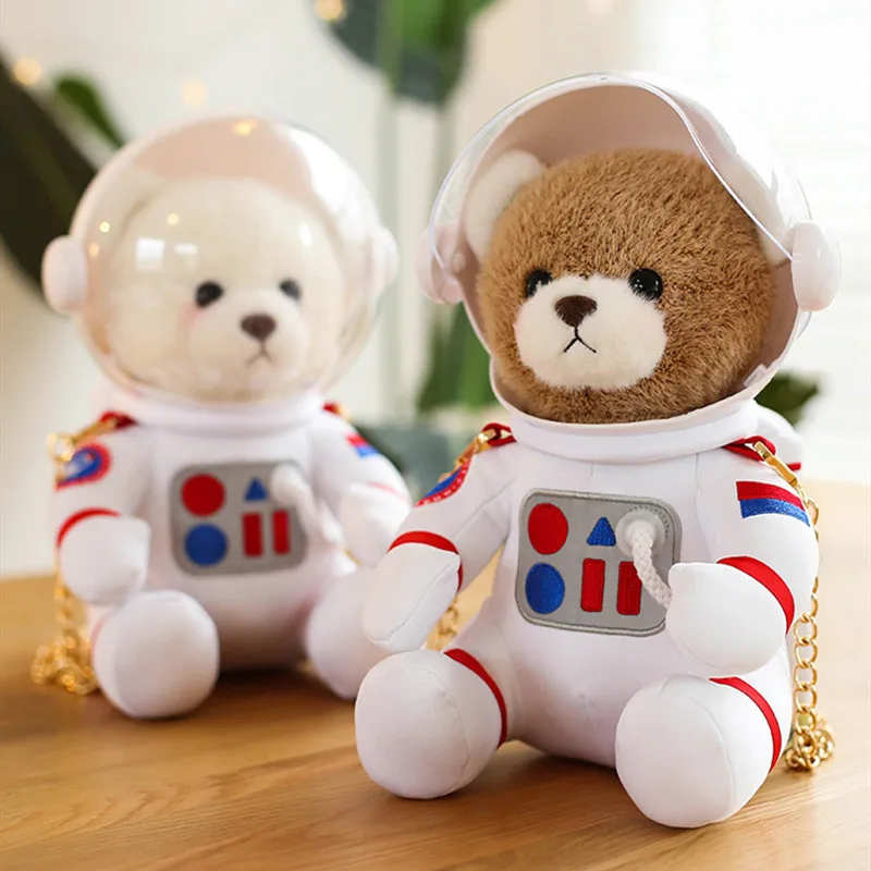 1 шт. 25 см милый астронавт плюшевый медведь плюшевая игрушка с шлемом Космический