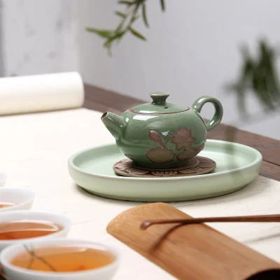 

Celadon Teapot Handmade Teapot Ceramics Xi Shi Pot Three-legged Teapot Ge Kiln Ice Cracker Pot Kung Fu Black Tea Teaware