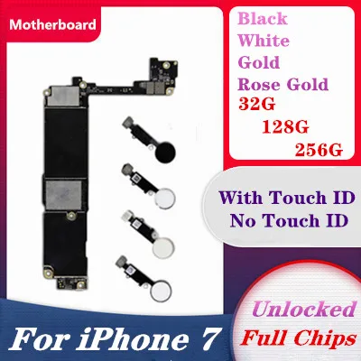 Материнская плата для IPhone 7 с/без Touch ID материнская без 32g 128g 256g | Мобильные