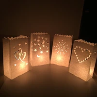 203050100pcs wedding heart tea light holder paper lantern candle bag home romantic wedding party decoration supplies
