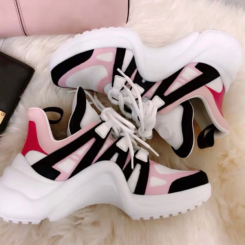 Женская обувь коллекция 2019 года кроссовки на массивном каблуке женская из