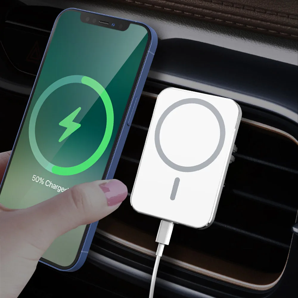 

Newest Magnetic Wireless Car Charger Mount for iPhone 12 Pro Max mini Magsafing Fast Charging Wireless Charger Car Phone Holder