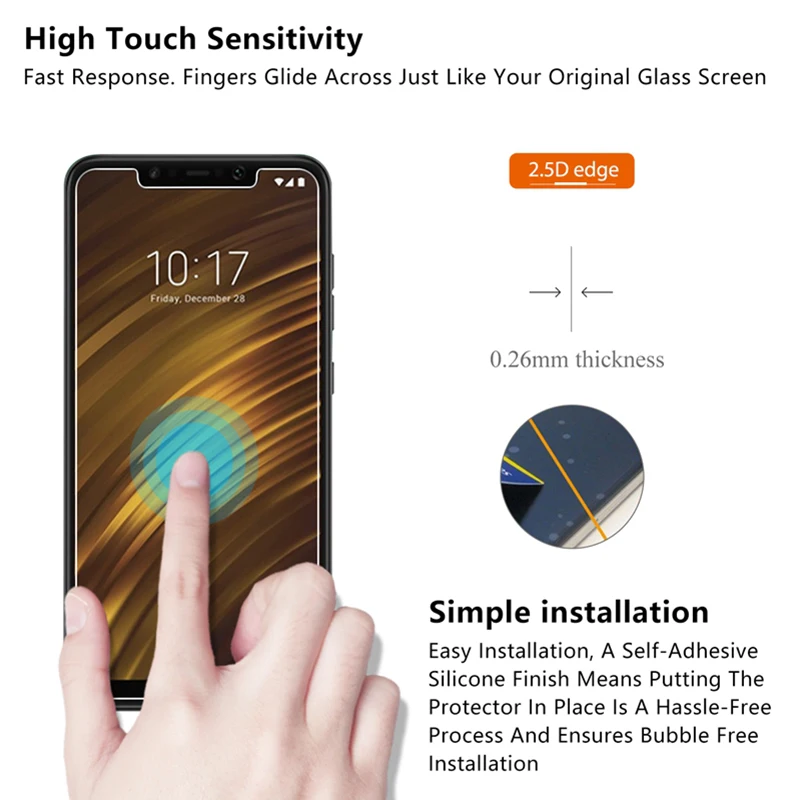 Закаленное стекло для Poco X3 M3 NFC F2 Pro M2 Pocophone F1 Защита экрана Xiaomi Mi A3 A1 A2 Lite 6