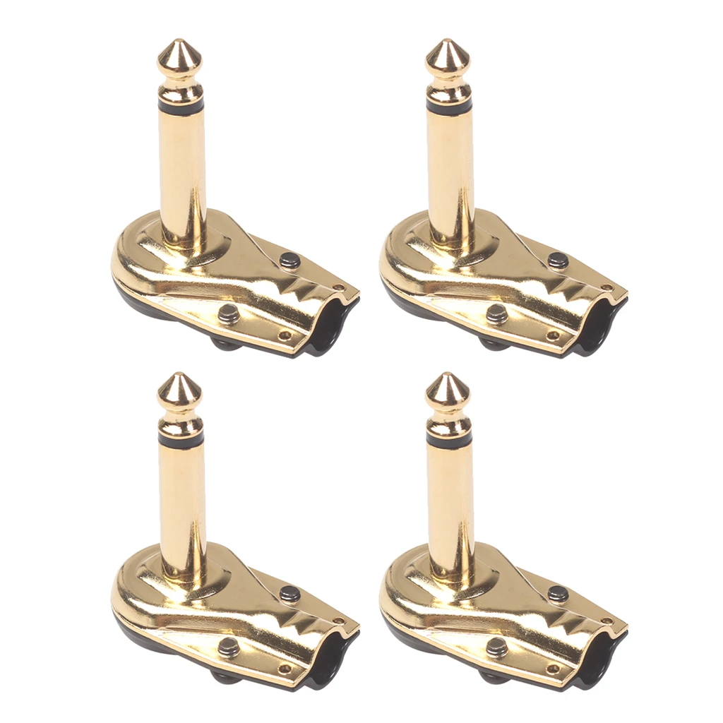 

4 Pieces Guitar Cable Right Angle Adapter 6.35mm/0.25inch Diameter Connector