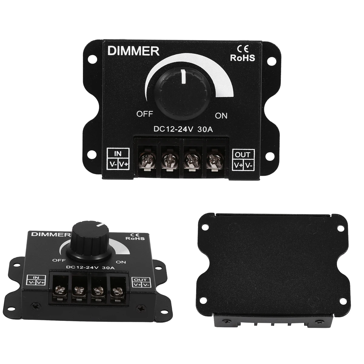 Алюминиевый одноцветный светодиодный диммер постоянного тока 12 В 24 в 30 А с