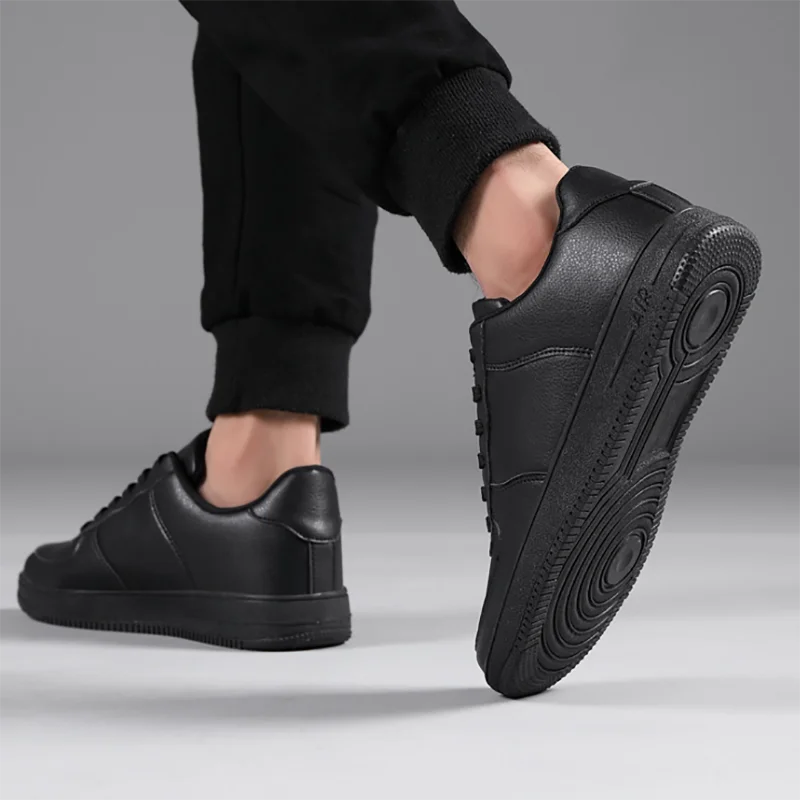 

Popular Autumn Leather Men's Sneakers White Breathable Casual Men Shoes Big Size 49 Black Man Vulcanized Shoes Zapatillas Hombre