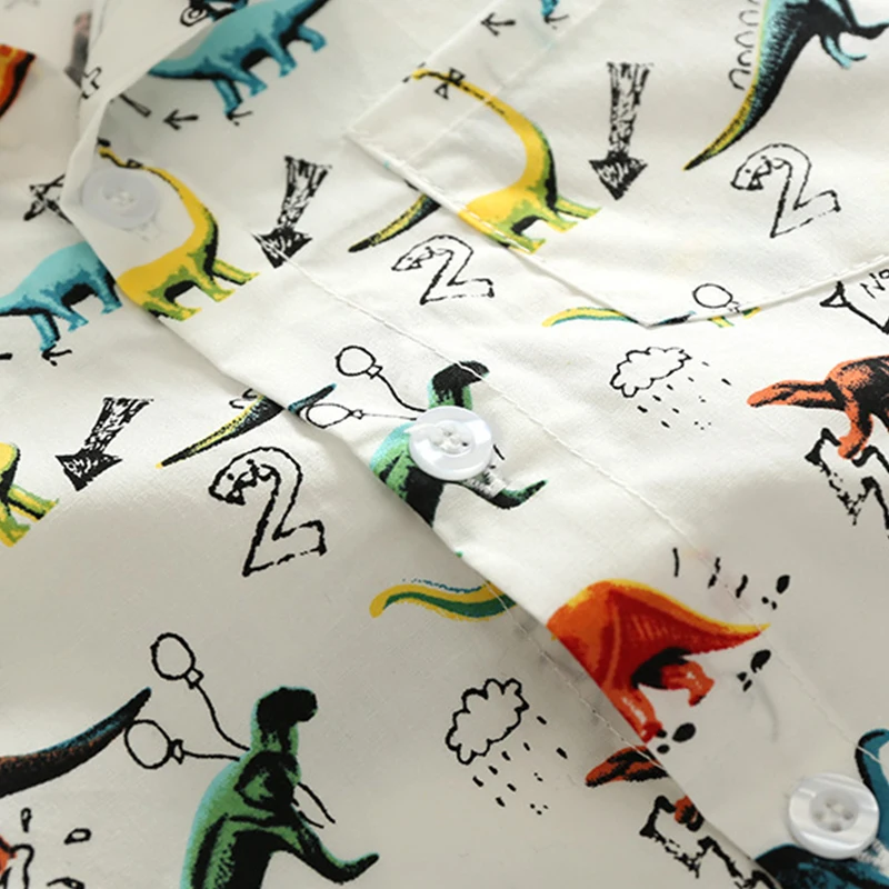 Новая детская рубашка с короткими рукавами для мальчиков модная повседневная