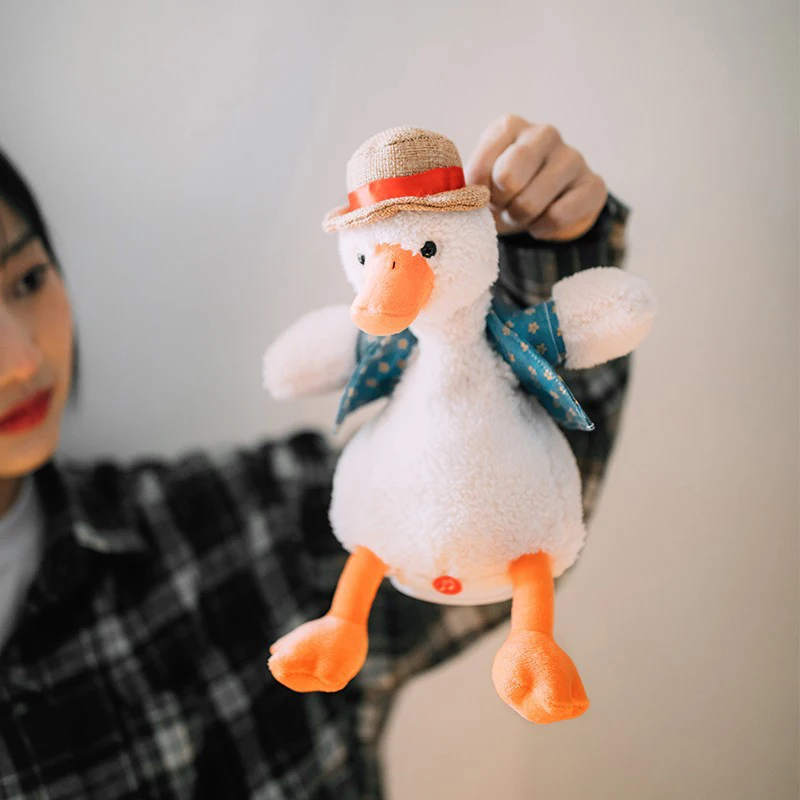 

Electric Repeating Duck Singing Recording Nod Learn To Talk Educational Toys Electric Plush Doll for Kid Adult B2Cshop