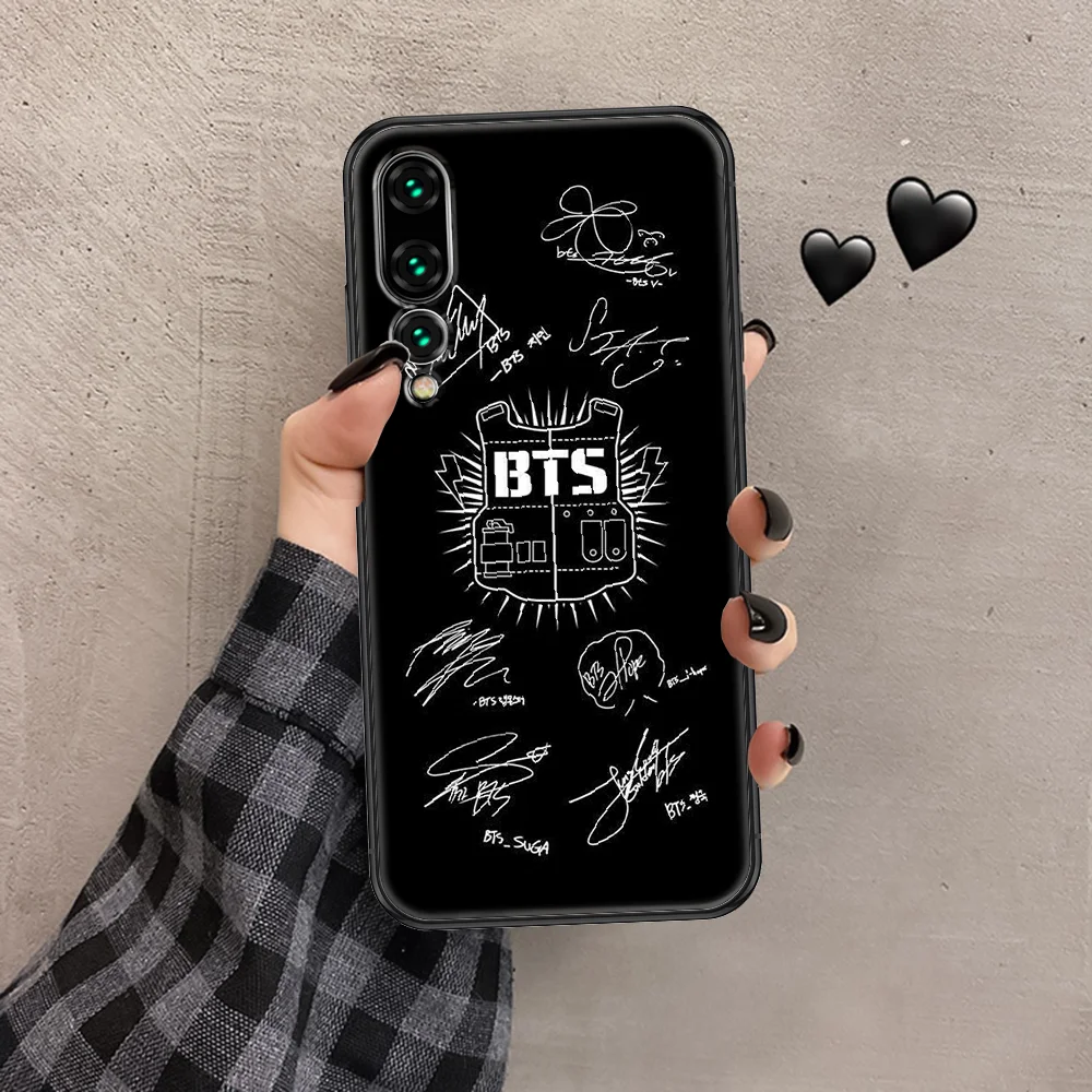 

Bangtan KPOP Boys Phone case For Huawei P Mate P10 P20 P30 P40 10 20 Smart Z Pro Lite 2019 black 3D prime fashion cell cover
