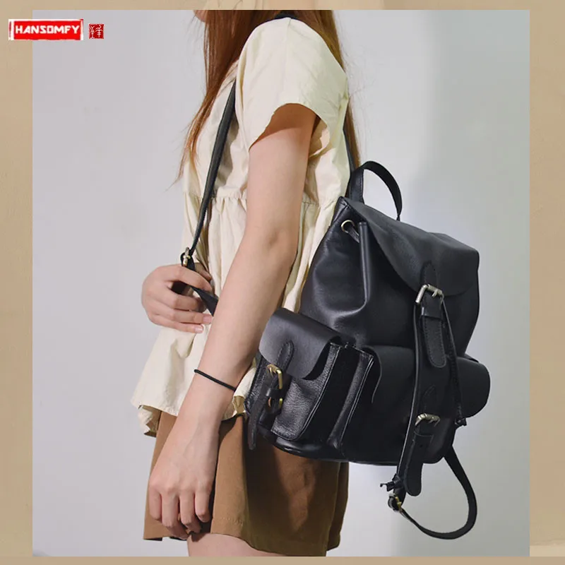 Женский рюкзак из 2021 натуральной кожи замшевый маленький студенческие сумки в