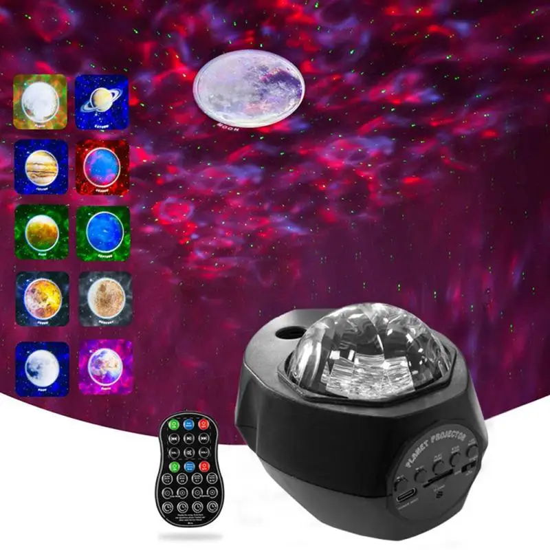 

Звездный проектор десять планет с дистанционным управлением Звездный проектор лампа с Bluetooth-совместимые динамики проектор прямые продажи