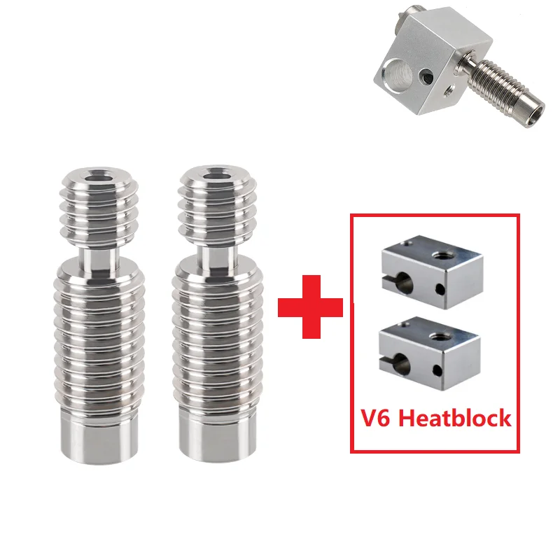 

MEGA 2pcs E3D V6 Heat Break Throat Titanium Alloy 3D Printer Parts Remote Extrusion 1.75mm Filament For V6 Heater block