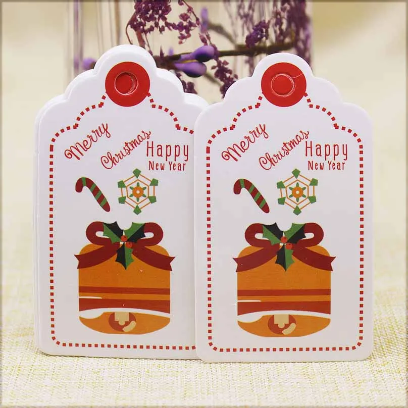 100tag 7*4 см белые Снеговики Подарочные Метки DIY веселая Рождественская бирка для