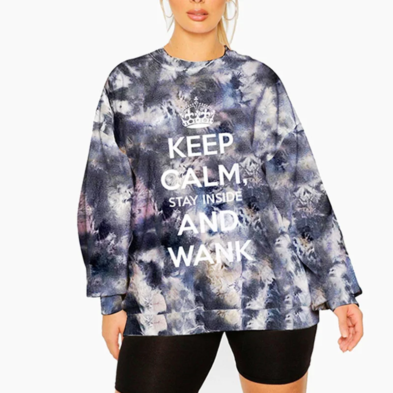 

Женский Свободный Топ с длинным рукавом и надписью Tie Dye, винтажная уличная одежда в американском стиле, осень 2021